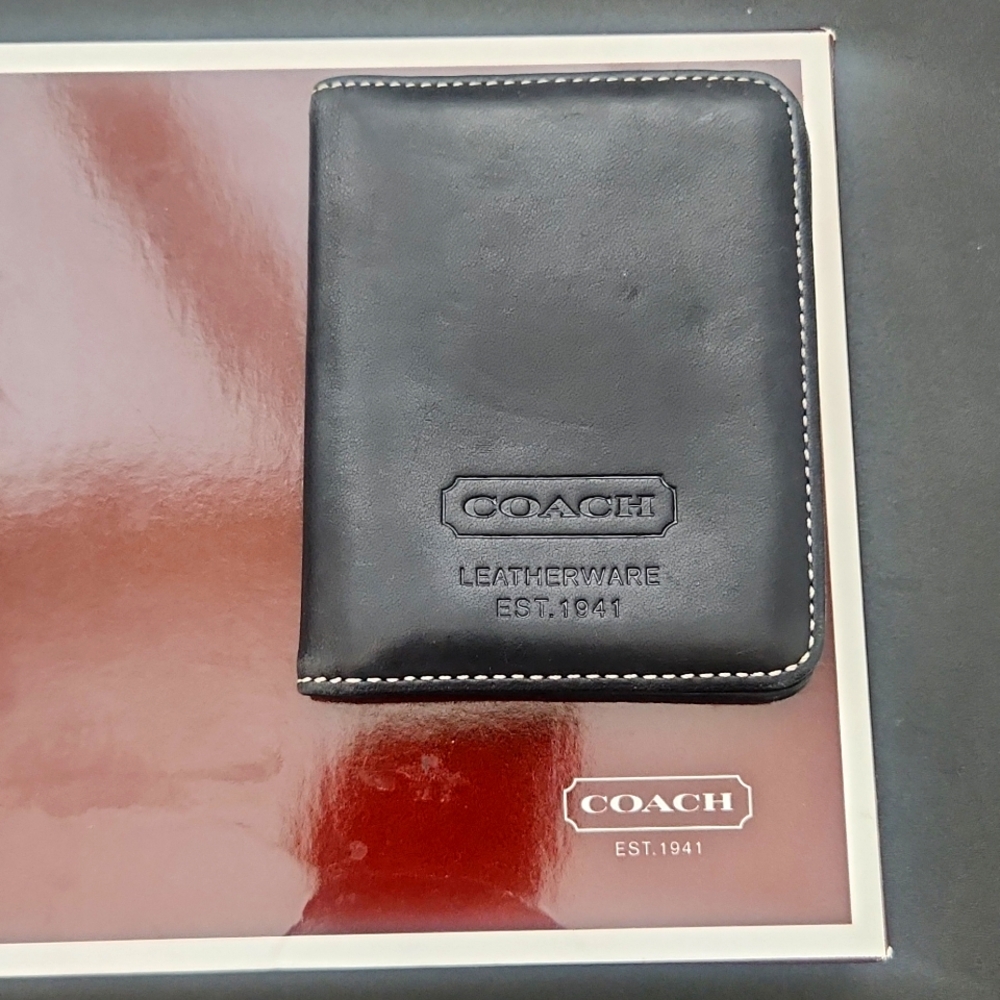 Coach Businwss Card Case Black Leather